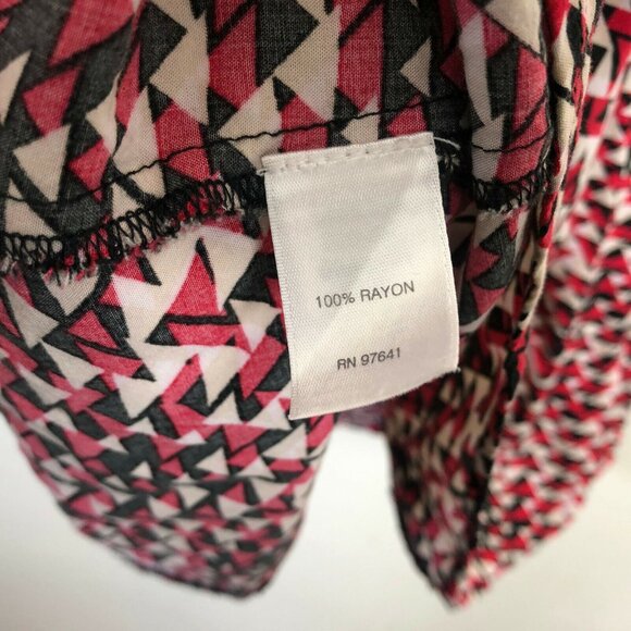 J. Jill 8 Shift Dress Geometric Short Sleeve Button Front Womens Casual - Picture 7 of 8